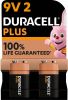 Duracell Alkalinebatterij 9 V Plus 100% 2 eenheden online kopen