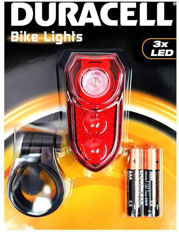 Duracell LED fietslamp achterzijde met batterijen online kopen