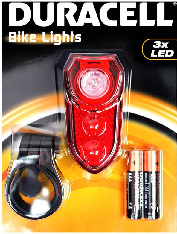 Duracell LED fietslamp achterzijde met batterijen online kopen