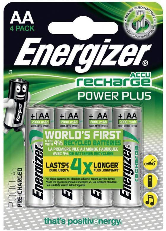 Energizer Oplaadbare NiMH Batterij AA 1.2 V Power Plus 2000 mAh 4 Blister Ener online kopen